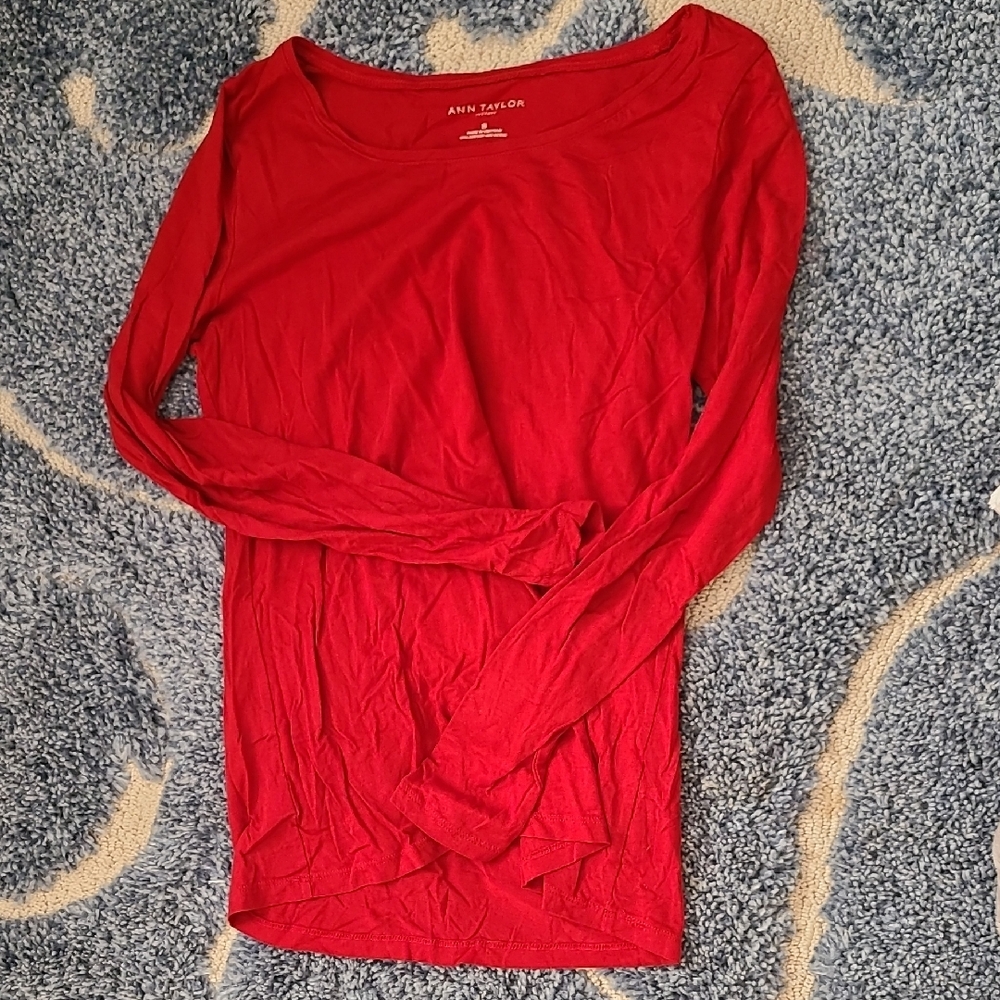 Ann Taylor Vibrant Red Blouse